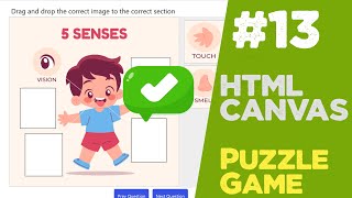 #13 Learn Canvas by creating a puzzle game in JavaScript and PHP | Quick programming tutorial