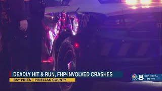 State trooper vehicle damaged after getting hit during traffic stop