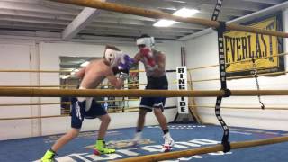 Canelo mini 17yo Amateur (winning headgear)Breenan Macias Spars 132lbs Professional Title Holder