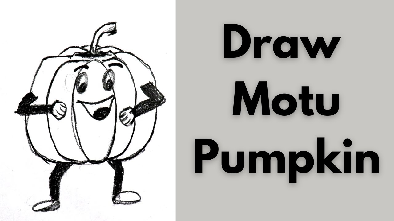 How To Draw Pumpkin Cartoon / Doodle Art, Funny Healthy Pumpkin