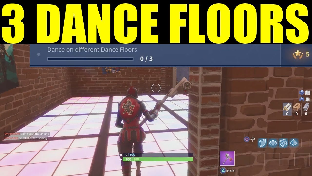 "Dance on different Dance Floors" Fortnite Week 8 challenge Dance