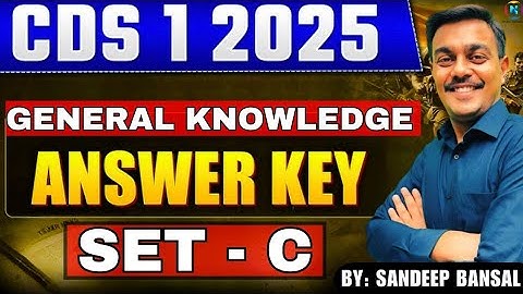 CDS 1 2025: Answer Key | GK Analysis | Detailed Explanations |#cds