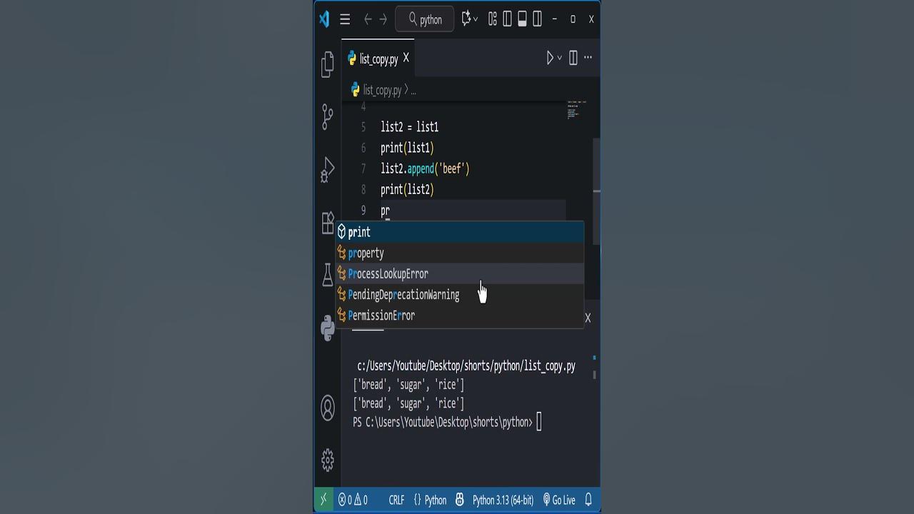 The Right Way to Copy a List in Python 🔥 #coding #python - YouTube