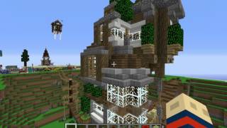 Cool Minecraft tower with secret redstone entrance