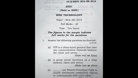 Web Technology 2021 question paper || GU 2021web technology BCA question paper