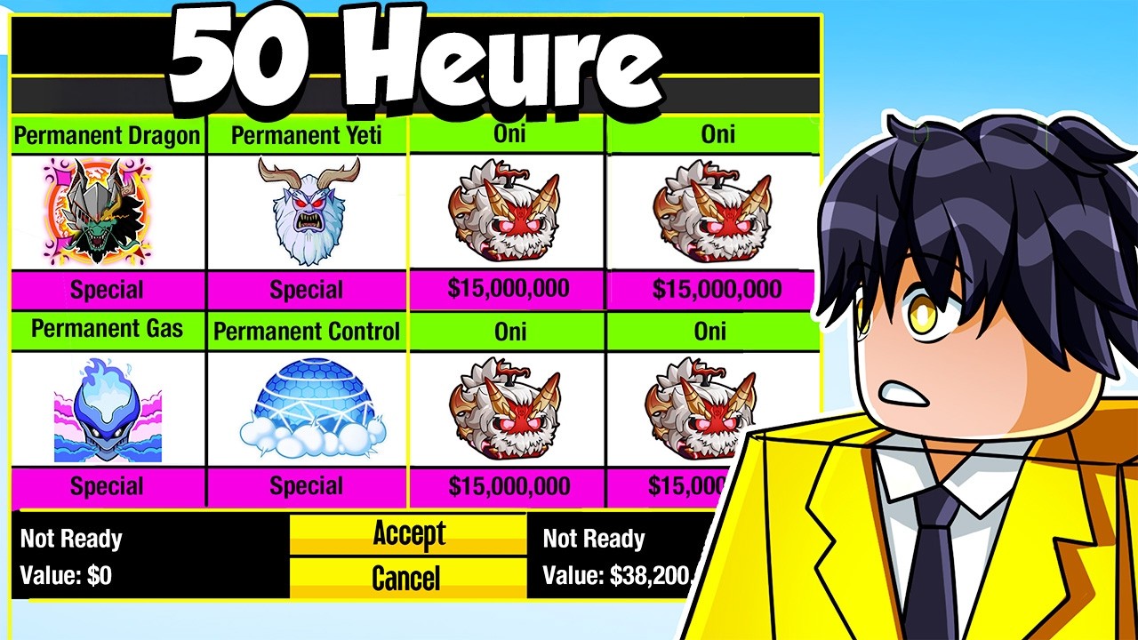 J'ai Trade des Fruits Mythique perm pendant 50H !