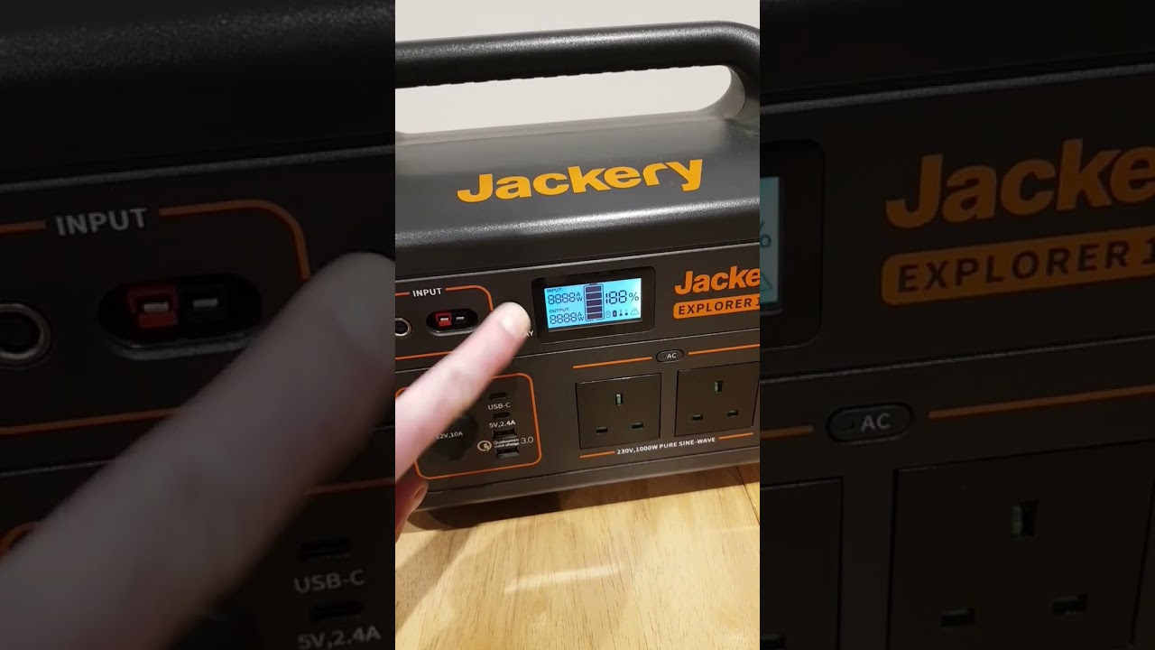 Jackery Explorer 1000 factory reset menu screenshot