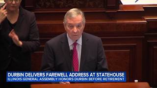 Senator Dick Durbin warns of deep divisions in farewell address to Illinois lawmakers
