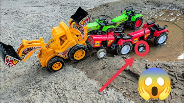 Diy tractor Stuck in mud with mini JCB science project part 42||rv hacks||Cs toy||top Little project