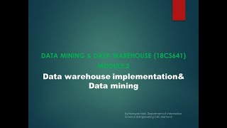 VTU DM&DW 18CS641 M2 L1