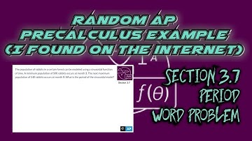 AP Precalculus Section 3.7 Example: Word Problem - Find the Period of a Sinusoidal Pattern