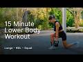 15 Min Lower Body HIIT Workout | Legs and Glutes Strength at Home