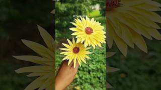 "DIY Paper Sunflower 🌻 | Easy Paper Flower Craft " || #shorts