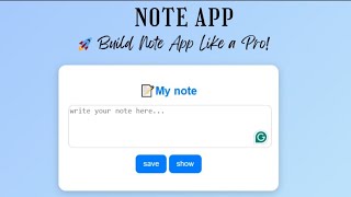 ✍️ Create Your Own Note App Like a Pro | HTML CSS JS Project Tutorial