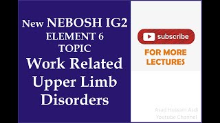 Lecture 25 New NEBOSH ig2 Element 6 Topic WRULDs (Work Related Upper Limb Disorders) screenshot 3