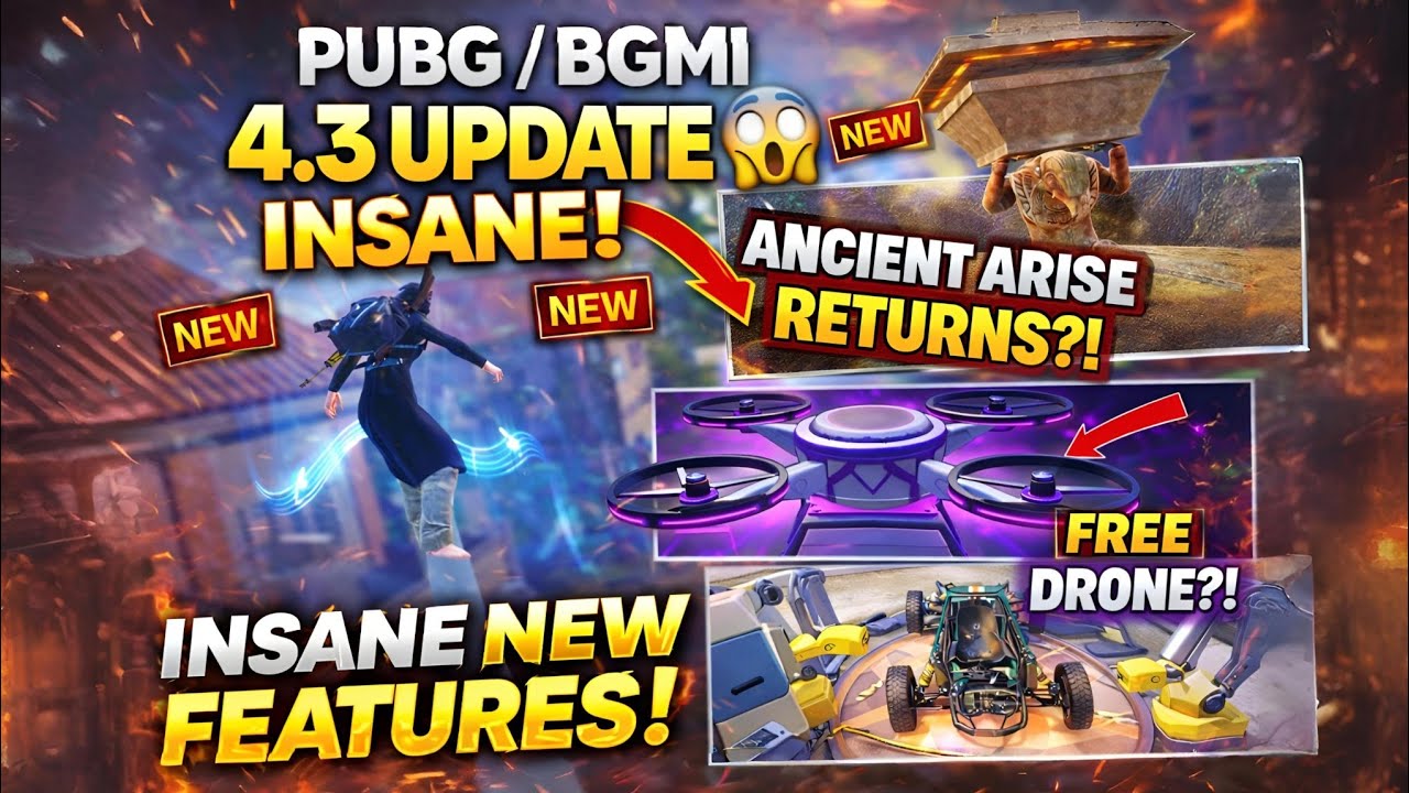 Обновление BGMI 4.3 — просто БЕЗУМНОЕ 😱 Возвращение Ancient Arise + БЕСПЛАТНЫЙ дрон?!
