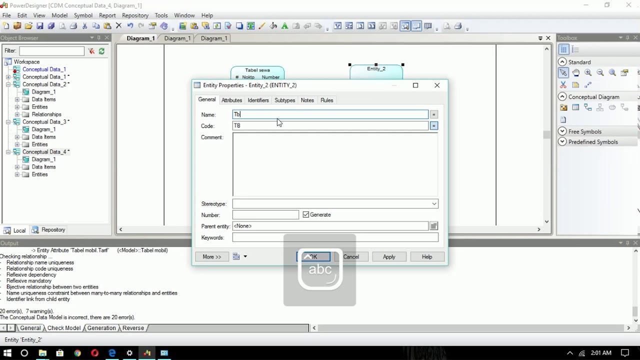 Power Designer 2016 Database Rental mobil - YouTube