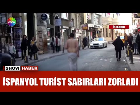 Taksim'i yarı çıplak böyle gezdi!