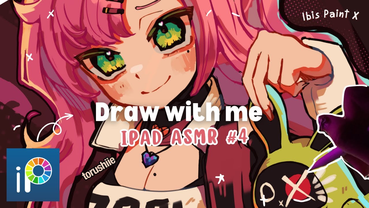 draw with me🐰:nicole 💼┊IPAD ASMR #4┊Full Art Process; sketching, lineart, coloring┊Ibis Paint X