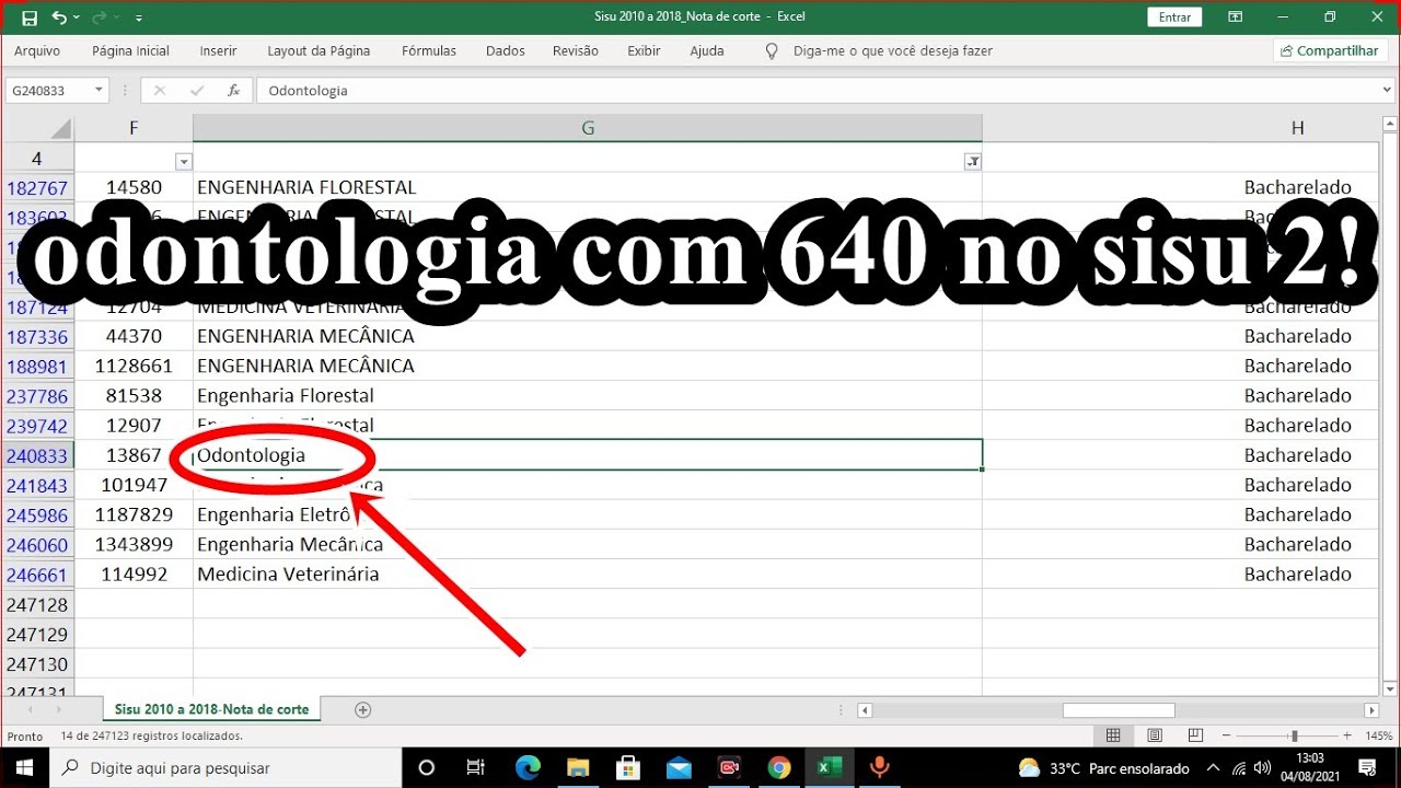 ODONTOLOGIA NA FEDERAL COM 640 PONTOS - CURSOS PARA PASSAR COM 600-650 ...