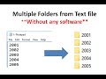 how to create multiple folders from text file without software, many folders at once, text to folder