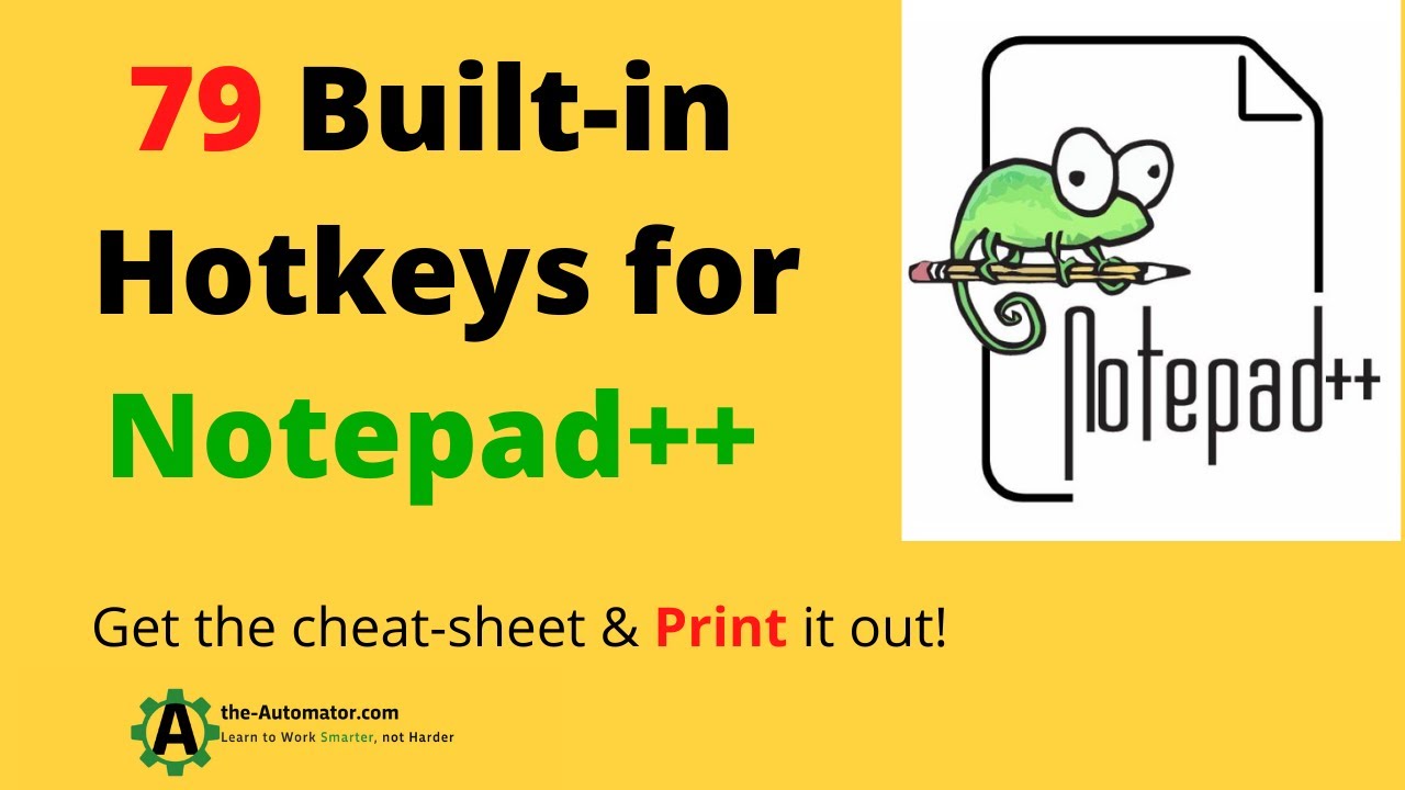 Print out these 79 built in hotkeys for Notepad++ - YouTube