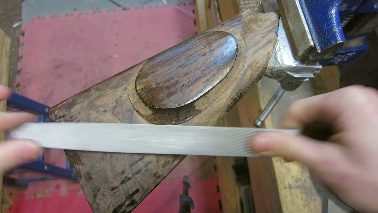 Carving stock- filing around the cheekpiece