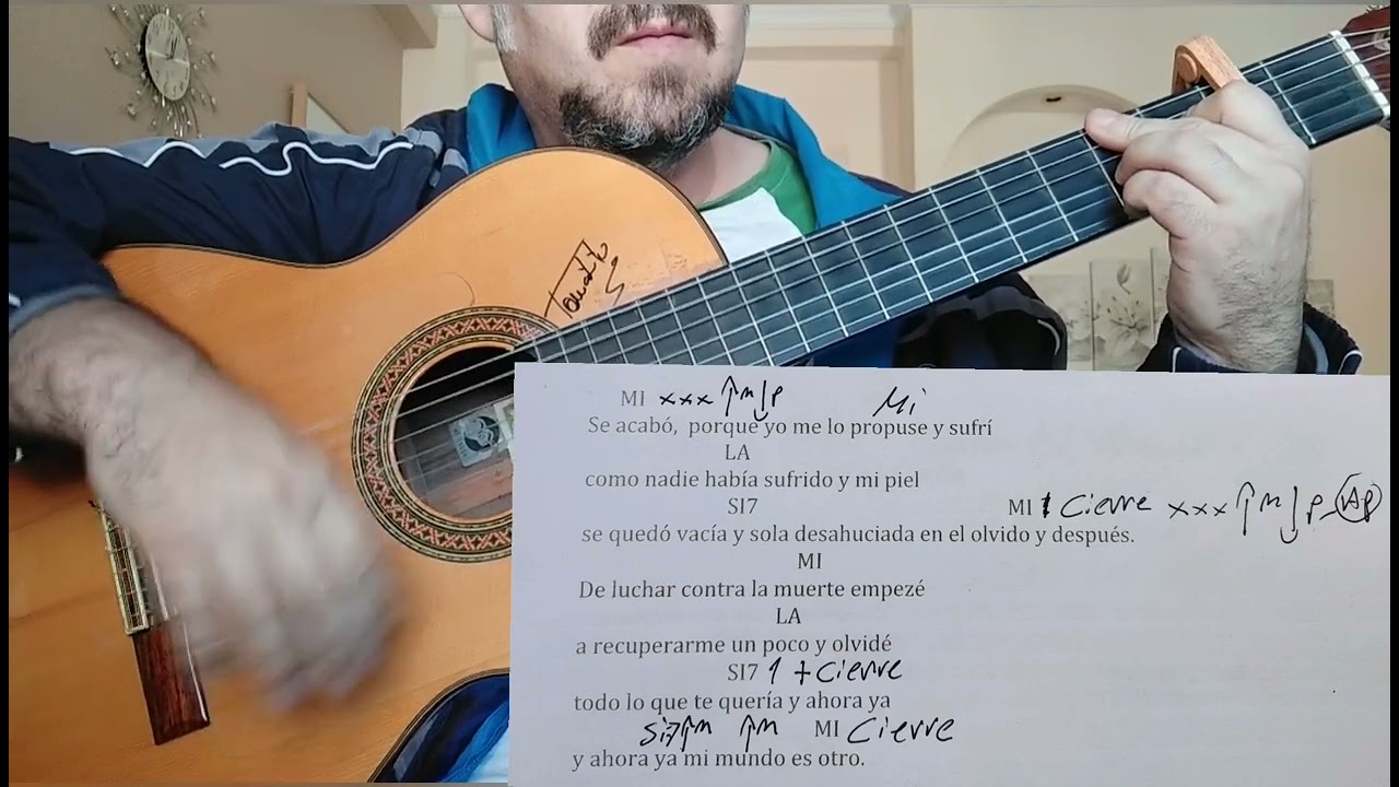 SUPER RUMBA. SE ACABO. María Jiménez. letra con acordes tutorial de guitarra
