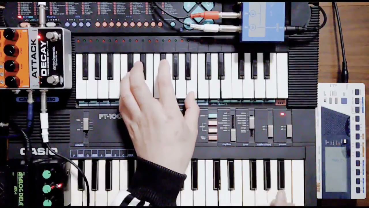 korg mp 100, casio pt 380, casio pt 100, boss j 5, ehx attack decay and aria adl 1