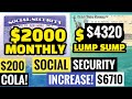 🔥Good News📆SSA Approved 📈Social Security Increase $4320! ✅ Passed &amp; Sent Already!💰SSI,VA,SSDI ?