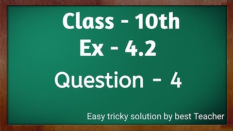 Class- 10 Ex - 4.2 Q4 Maths(Quadratic Equations) NCERT CBSE |#boardexam |@niyazguru