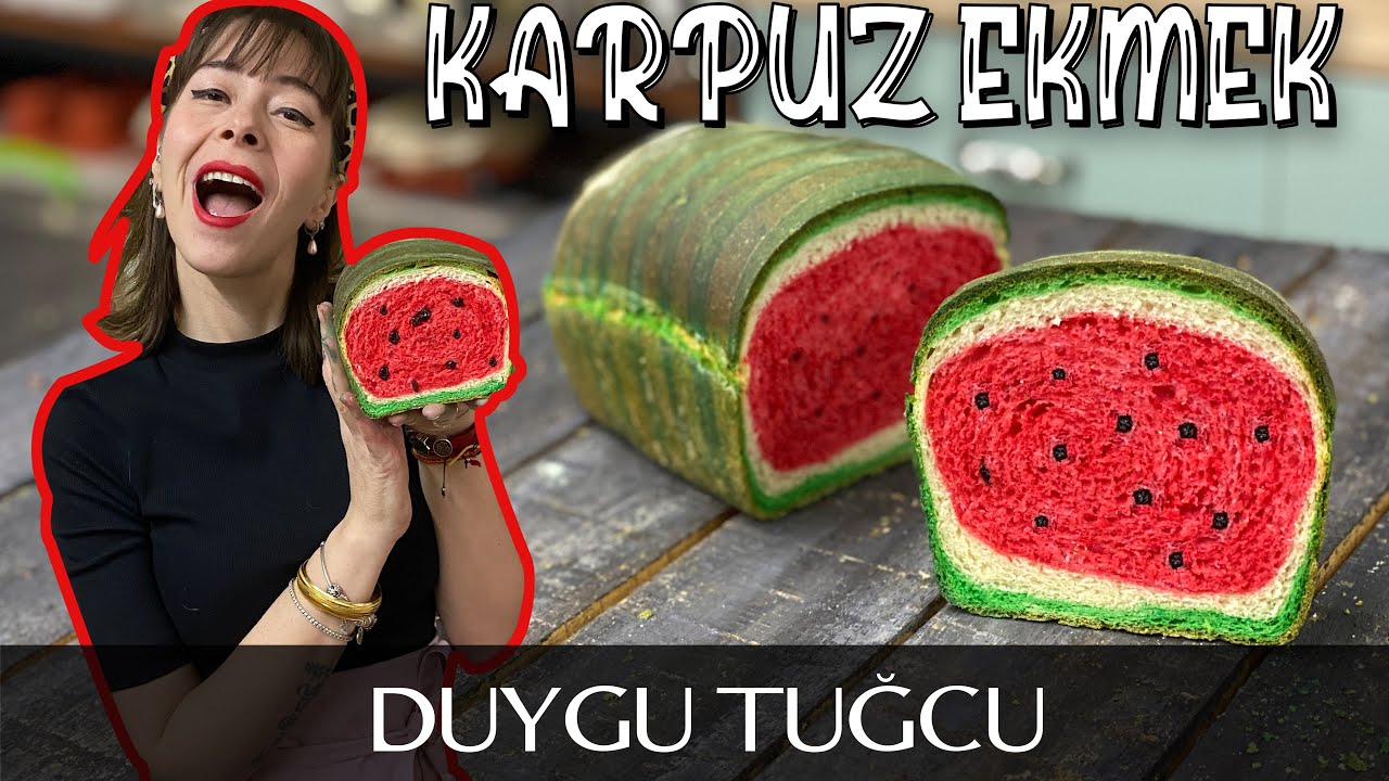 Karpuz Şeklinde Ekmek Nasıl Yapılır? 🇰🇷🍞 | BU EKMEĞE BAYILACAKSINIZ! 🍞 | Chef Duygu Tugcu