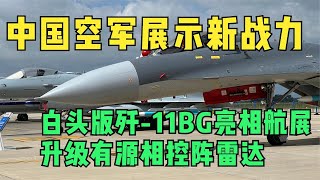 中国空军展示新战力:白头版歼11BG亮相航展,升级有源相控阵雷达