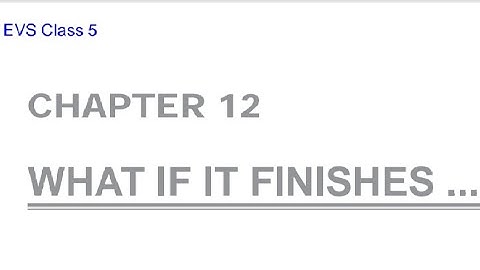 class 5  EVS      WHAT IF IT FINISHES...?               MCQ Question ( LAT )