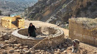 Zagros Nomadic Woman in the Battle for Survival | Building a Stone House by the Khersan River