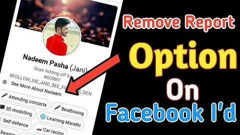 how to hide report option from facebook profile.