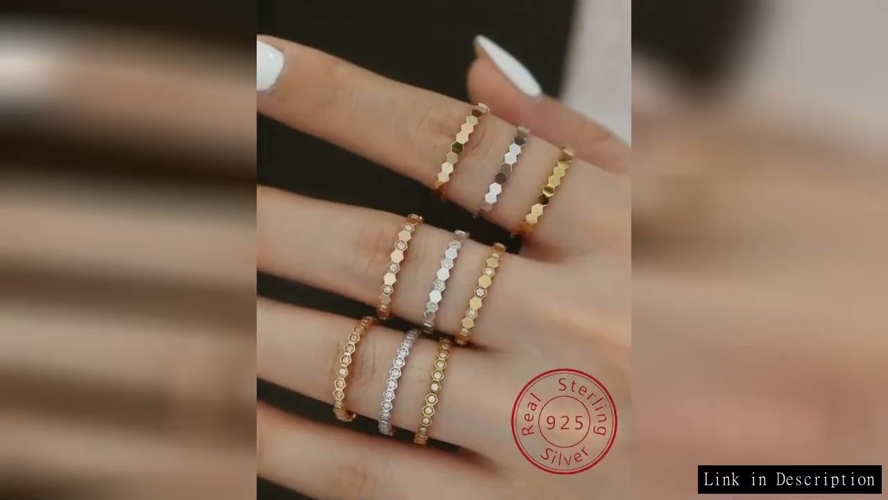 925 Sterling Silver Personality Simple Delicate Honeycomb Ring For Women Engagement Wedding Luxury H