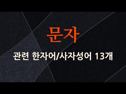 문자에 관한 한자어/사자성어 13개