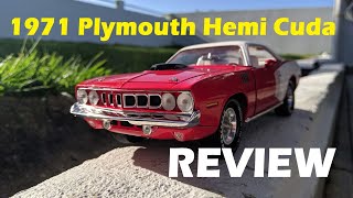 1971 Plymouth Hemi Cuda With White Billboard Diecast Review 118 Scale By Ertl