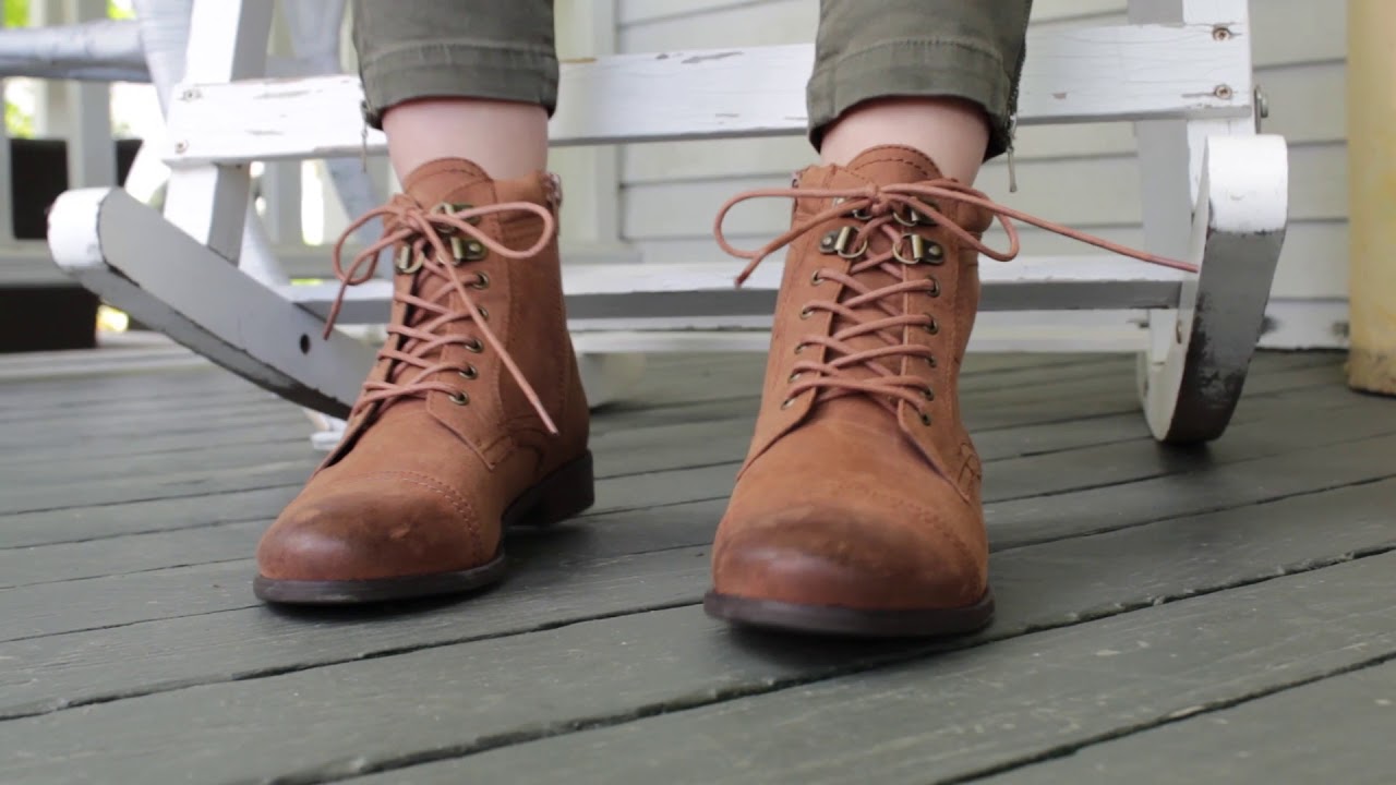 white mountain lace up booties