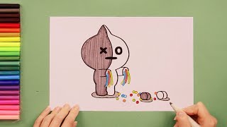 How to draw BT21 Van - BTS Army