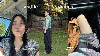 seattle diaries 03| summer days as an introvert, strawberry picking, crochet net bag, thrifting