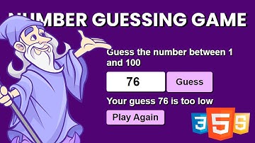 Easy Game using basic HTML, CSS and JavaScript - project for beginners - Guess the number Game
