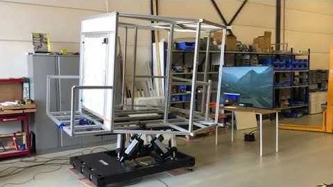 First rought test with enclosure on motion platform