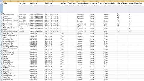 xCalendar - Export/Import Calendar to/from an Excel file
