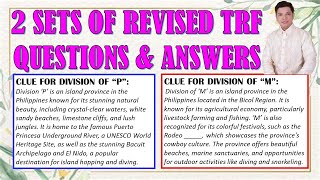 DALAWANG SETS NA REVISED TRF QUESTIONS MULA SA DIVISION OF 'P' & DIVISION OF 'M' II JUN GULAGULA