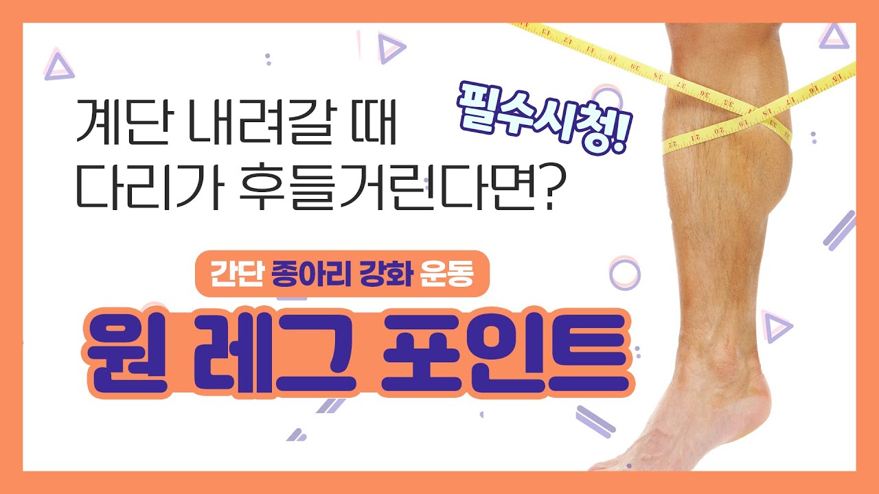[간단 종아리 스트레칭] 쉽게 따라하는 '원 레그 포인트(One leg point)' 운동! - 계단 내려갈 때 다리 아프신 ...