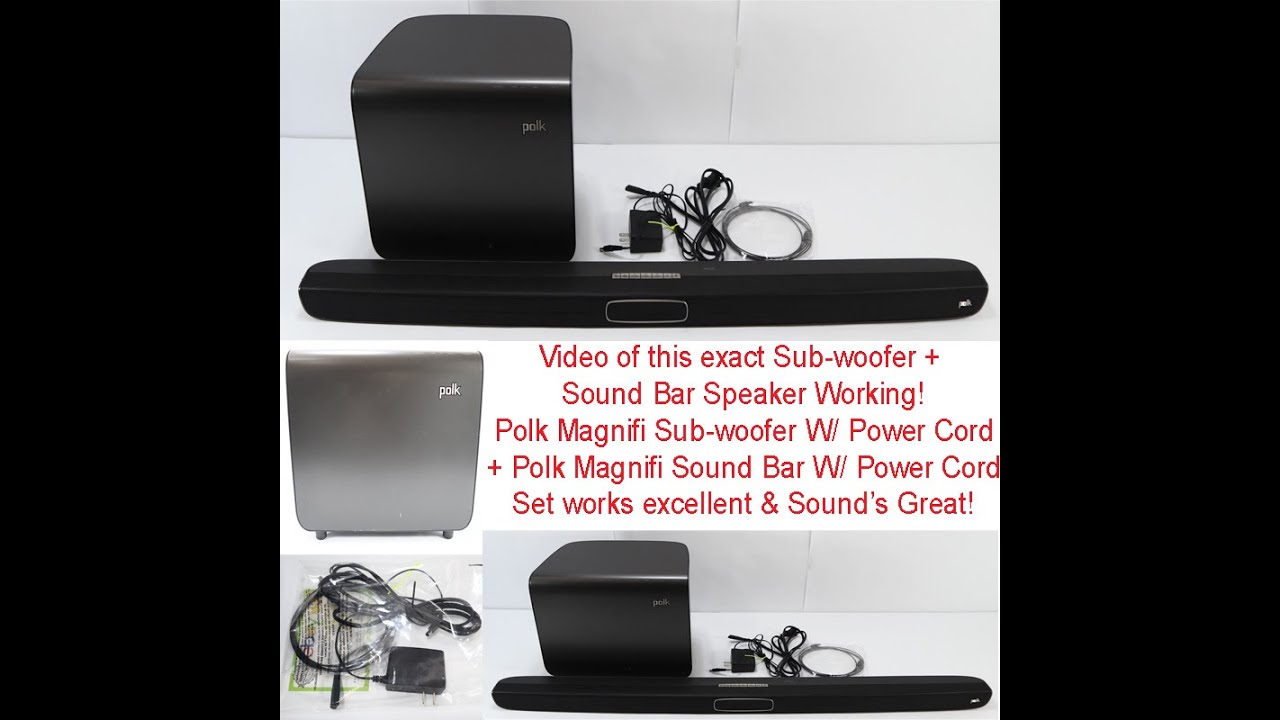 Polk Audio Soundbar with Matching Subwoofer W/Video of set working