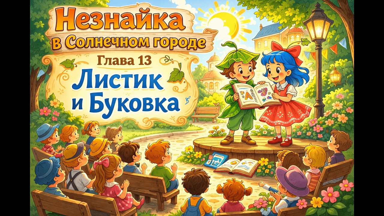 Незнайка в Солнечном городе. Глава 13 - Листик и Буковка.