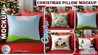 How to Create Christmas Pillow Mockup with Canva | Canva Mockup Tutorial